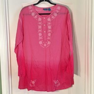 Plus Size Pink Ombré Blouse